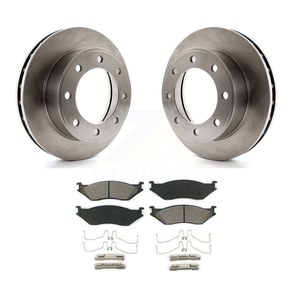 Brake Rotor And Semi-Metallic Pad Front Kit For 1999 Ford F-450 Super Duty F-550