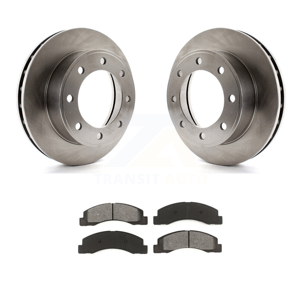 Disc Brake Rotor Semi-Metallic Pad Front Kit For Ford F-250 Super Duty F-350 4WD