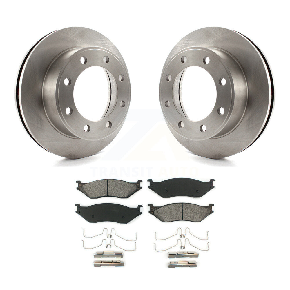 Disc Brake Rotor And Semi-Metallic Pad Front Kit For Ford F-550 Super Duty F-450
