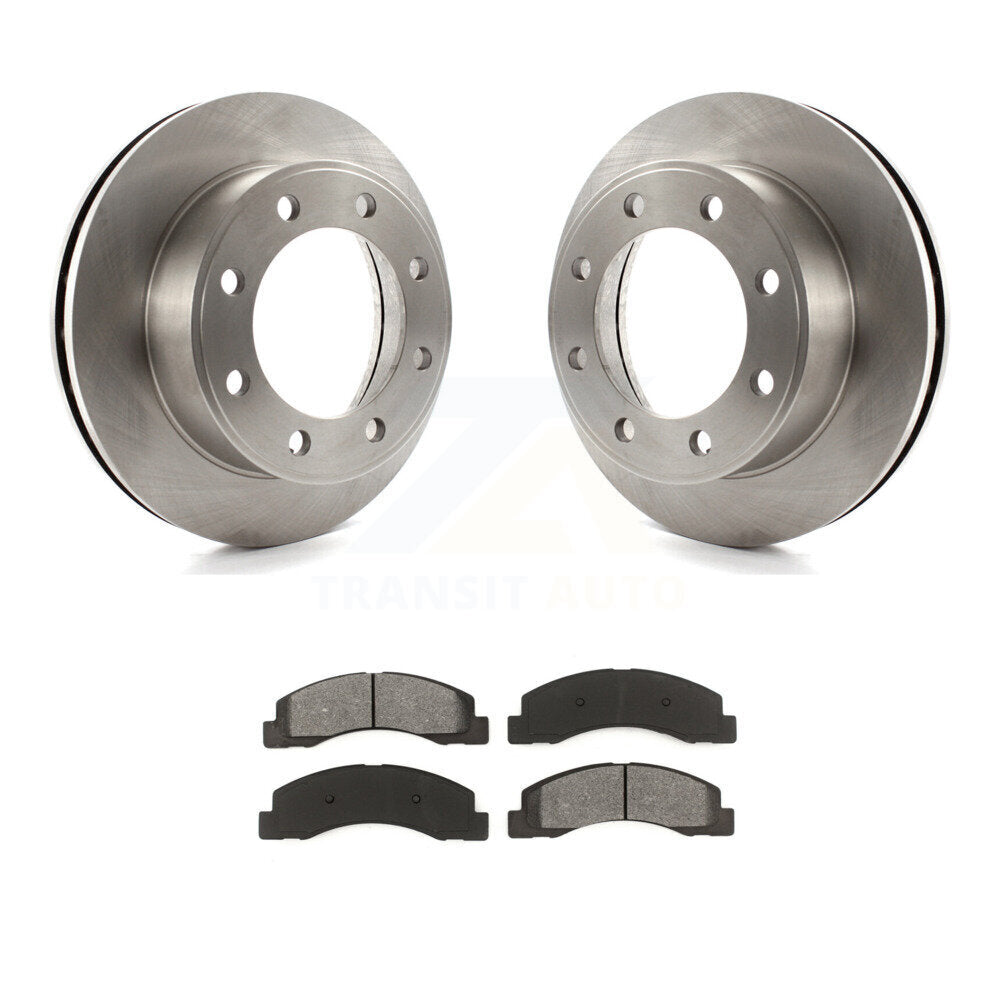 Disc Brake Rotor And Semi-Metallic Pad Front Kit For Ford F-350 Super Duty F-250