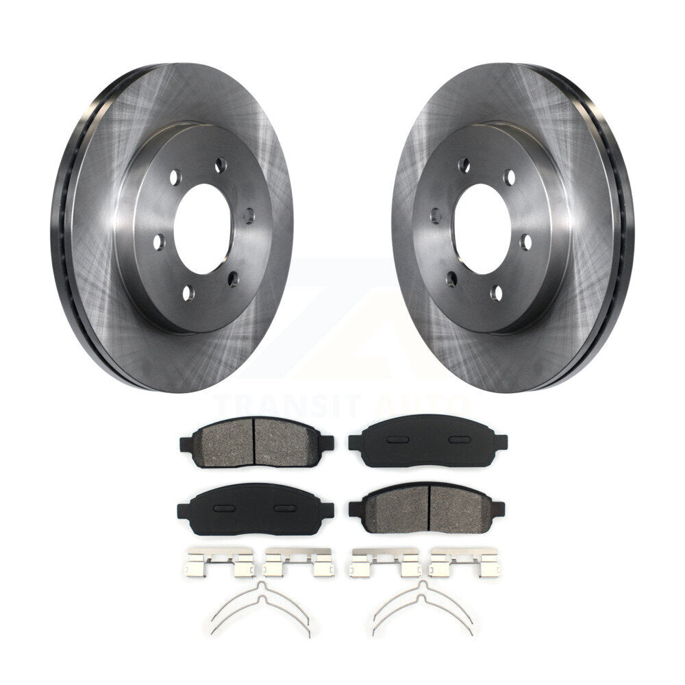 Disc Brake Rotors Semi-Metallic Pad Front Kit For Ford F-150 Lincoln Mark LT 4WD