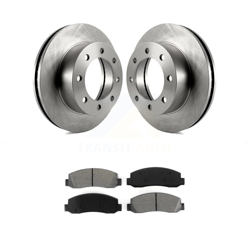 Disc Brake Rotor And Semi-Metallic Pad Front Kit For Ford F-250 Super Duty F-350