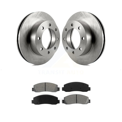 Disc Brake Rotor And Semi-Metallic Pad Front Kit For Ford F-250 Super Duty F-350