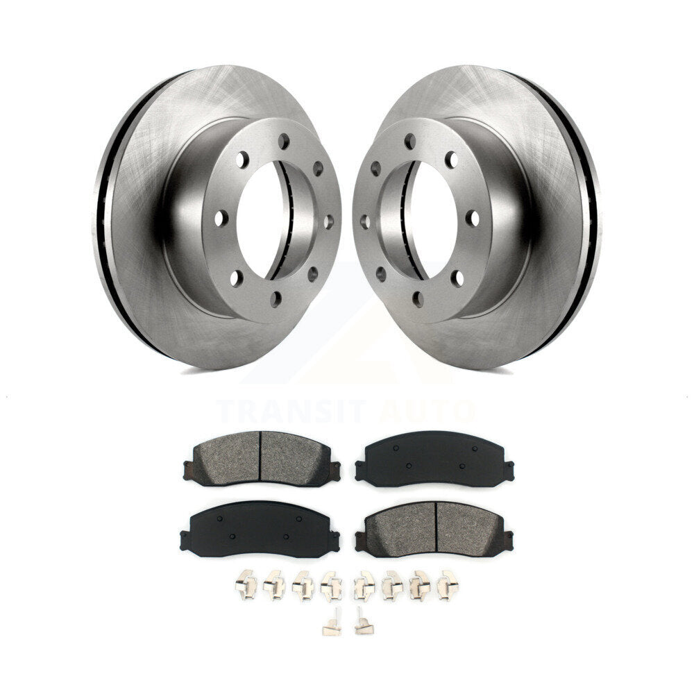 Disc Brake Rotor Semi-Metallic Pad Front Kit For Ford F-250 Super Duty F-350 4WD