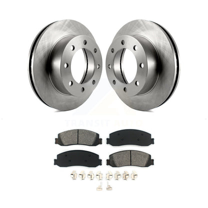 Disc Brake Rotor Semi-Metallic Pad Front Kit For Ford F-250 Super Duty F-350 4WD