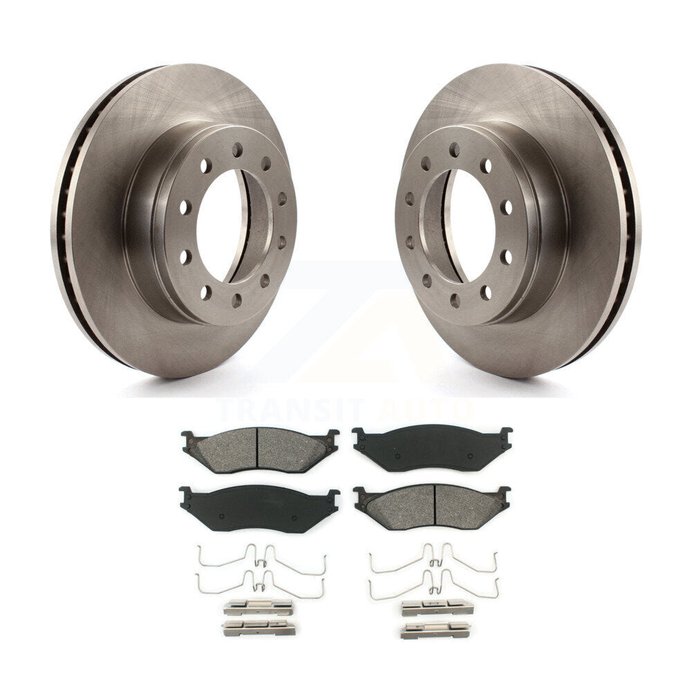 Brake Rotors & Semi-Metallic Pad Front Kit For Ford F-450 Super Duty F-550 CF500
