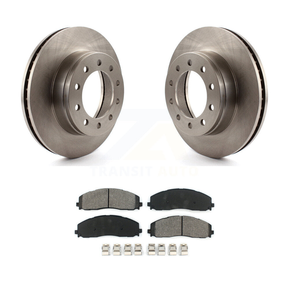 Disc Brake Rotor And Semi-Metallic Pad Front Kit For Ford F-350 Super Duty F-250