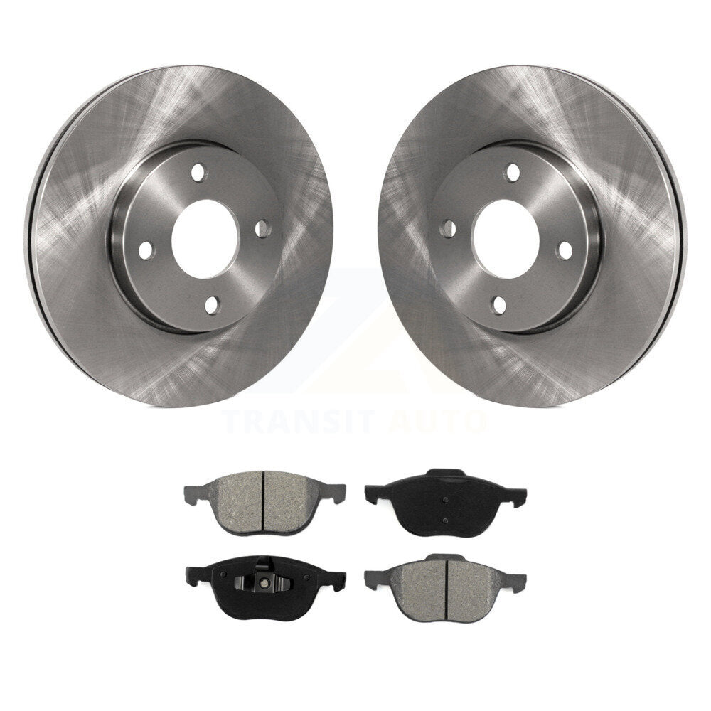 Disc Brake Rotors And Semi-Metallic Pads Front Kit For 2005-2007 Ford Focus