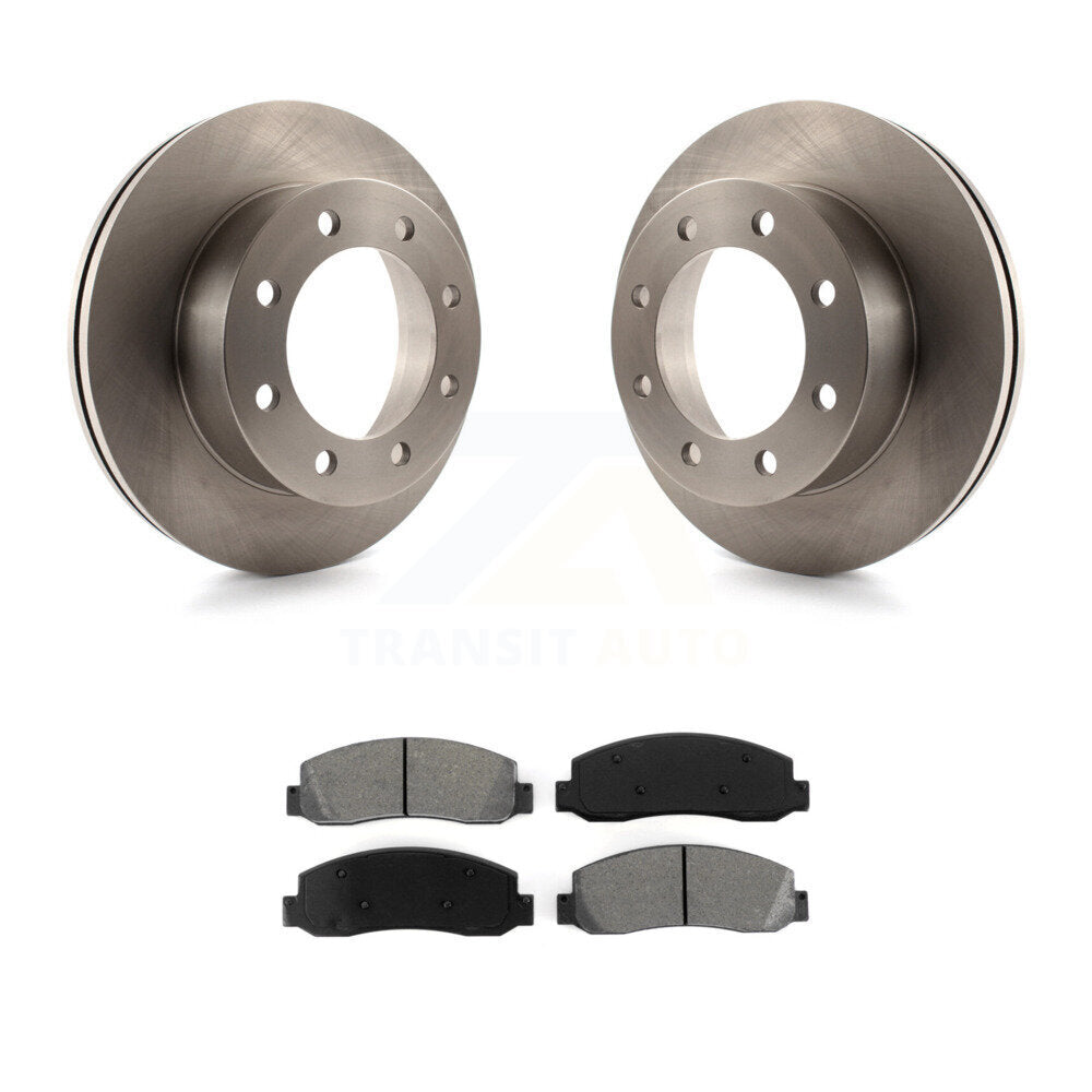 Disc Brake Rotor And Semi-Metallic Pad Front Kit For Ford F-350 Super Duty F-450