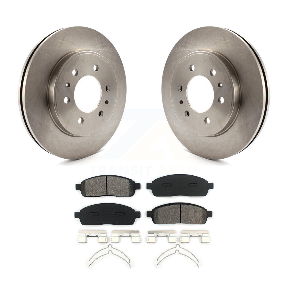 Brake Rotors & Semi-Metallic Pad Front Kit For 2009 Ford F-150 With 6 Lug Wheels
