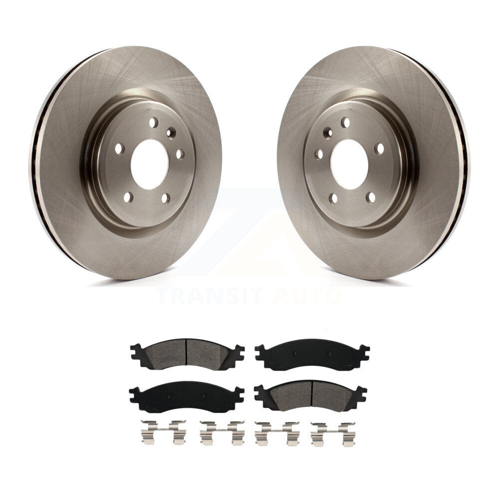 Disc Brake Rotors And Semi-Metallic Pads Front Kit For 2010-2012 Ford Taurus SHO