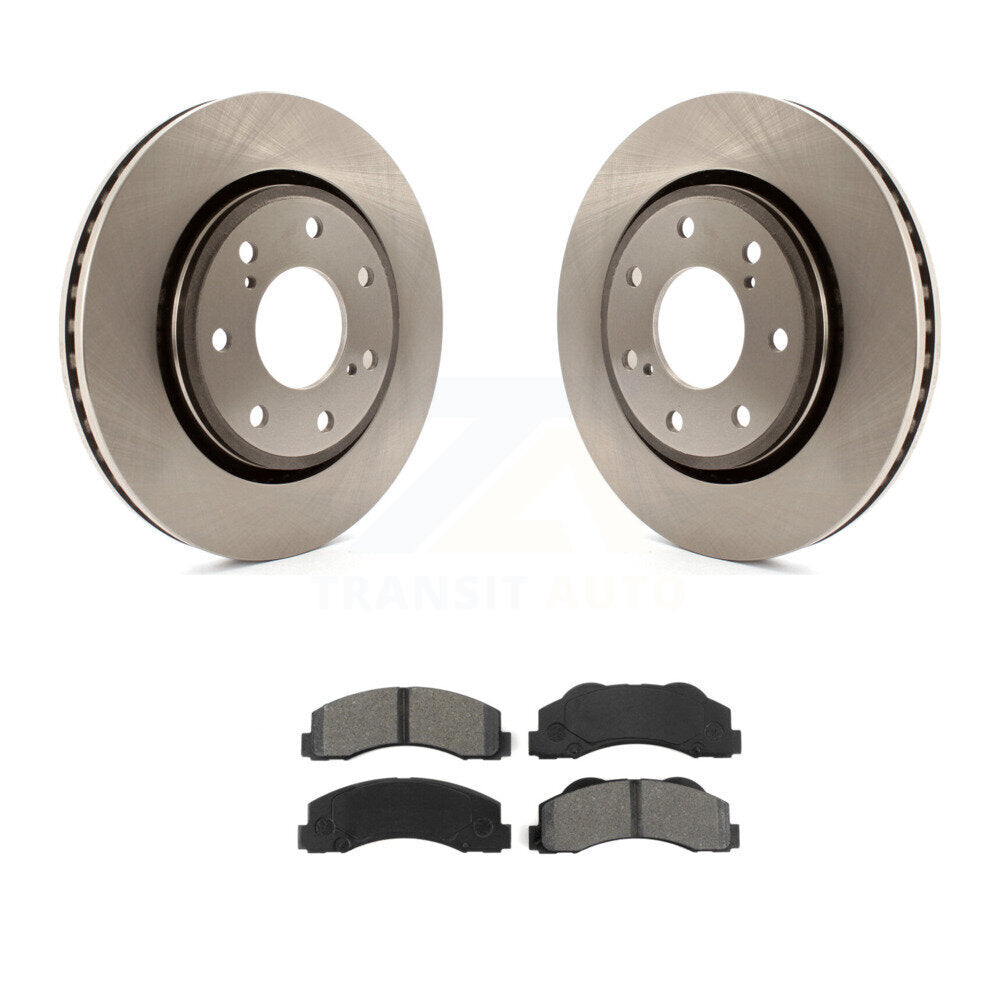 Brake Rotor & Semi-Metallic Pad Front Kit For 10-14 Ford F-150 With 7 Lug Wheels