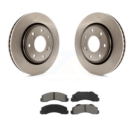Brake Rotor & Semi-Metallic Pad Front Kit For 10-14 Ford F-150 With 7 Lug Wheels