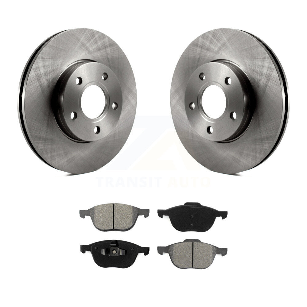 Disc Brake Rotors And Semi-Metallic Pads Front Kit For Ford Focus C-Max