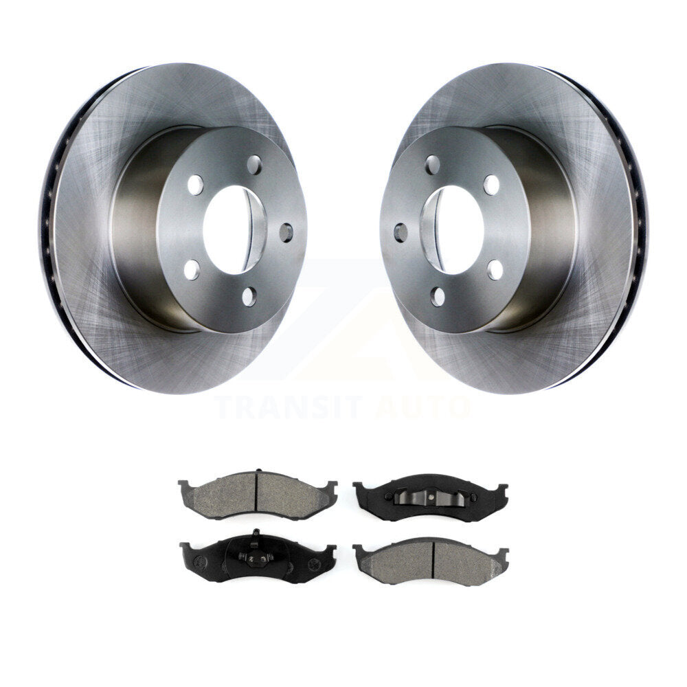Disc Brake Rotor Semi-Metallic Pad Front Kit For Jeep Wrangler Cherokee Grand TJ