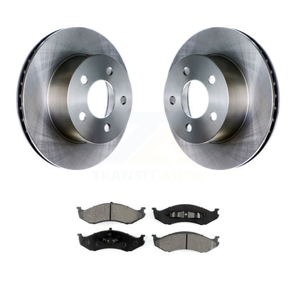 Disc Brake Rotor Semi-Metallic Pad Front Kit For Jeep Wrangler Cherokee Grand TJ