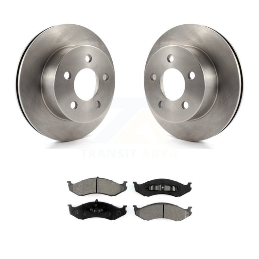 Disc Brake Rotor Semi-Metallic Pad Front Kit For Jeep Wrangler Cherokee Grand TJ