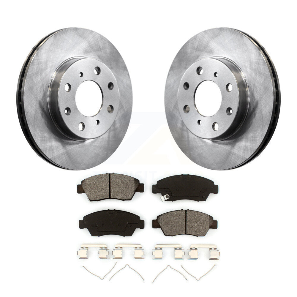 Disc Brake Rotors And Semi-Metallic Pads Front Kit For Honda Civic
