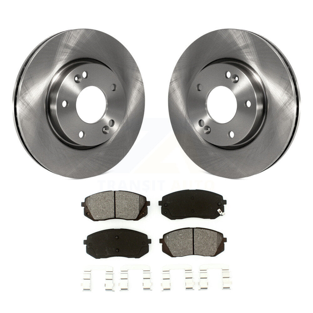 Disc Brake Rotors And Semi-Metallic Pads Front Kit For 2010-2012 Kia Rondo