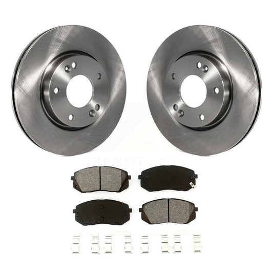 Disc Brake Rotors And Semi-Metallic Pads Front Kit For 2010-2012 Kia Rondo