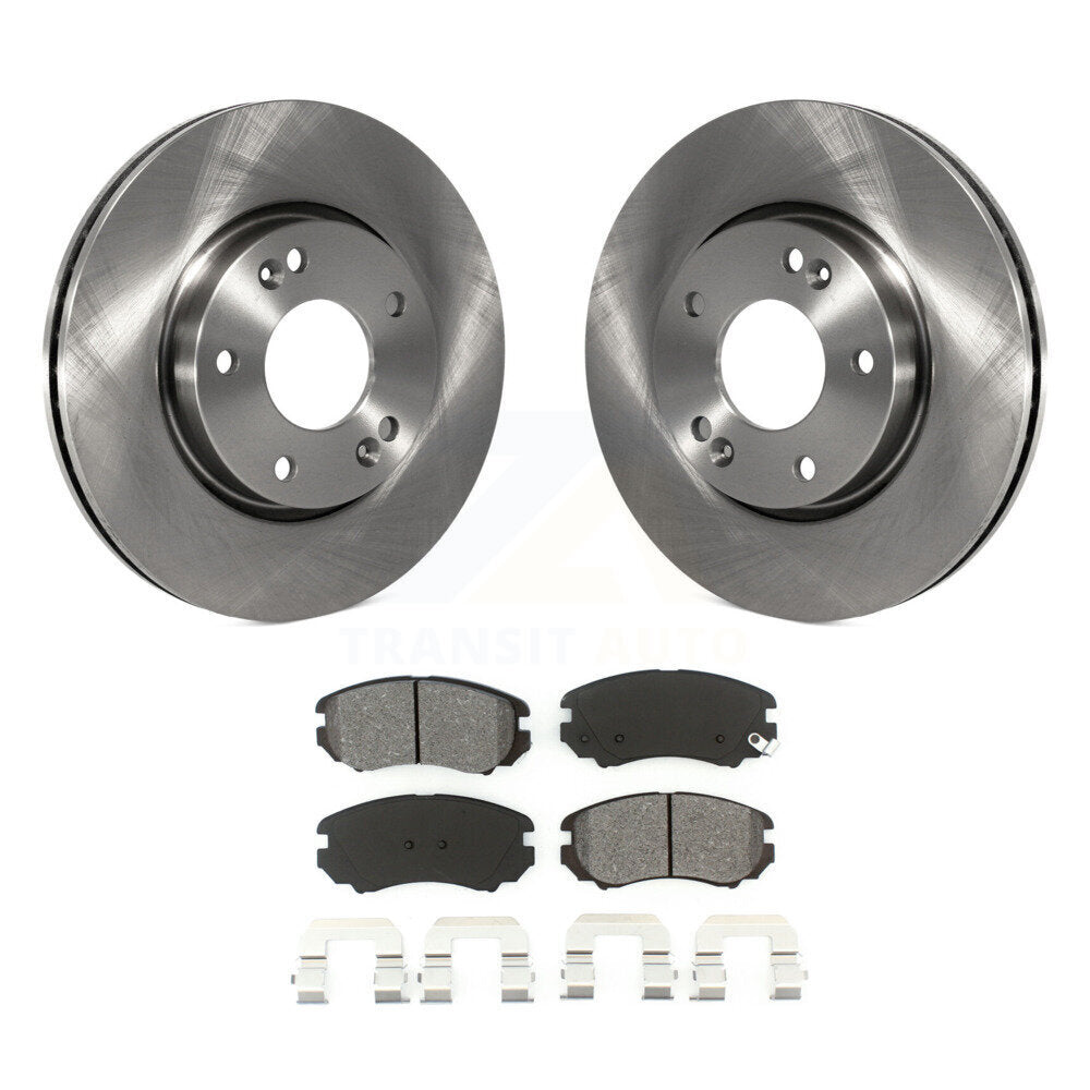 Disc Brake Rotors Semi-Metallic Pad Front Kit For Hyundai Kia Sonata Tucson Soul