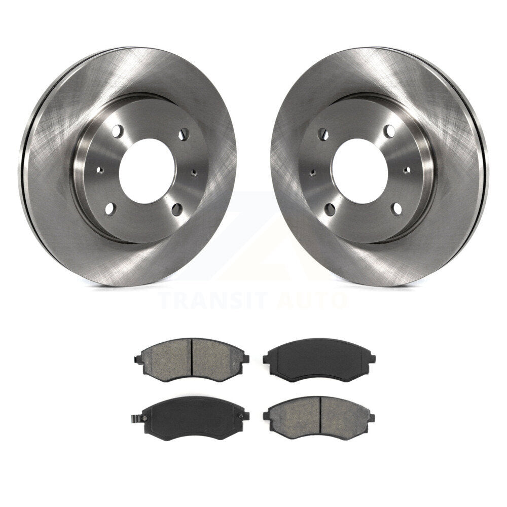 Brake Rotors & Semi-Metallic Pad Front Kit For Hyundai Elantra Sonata Kia Optima