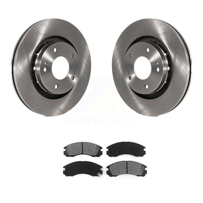 Brake Rotor And Semi-Metallic Pad Front Kit For Mitsubishi Outlander PHEV Lancer