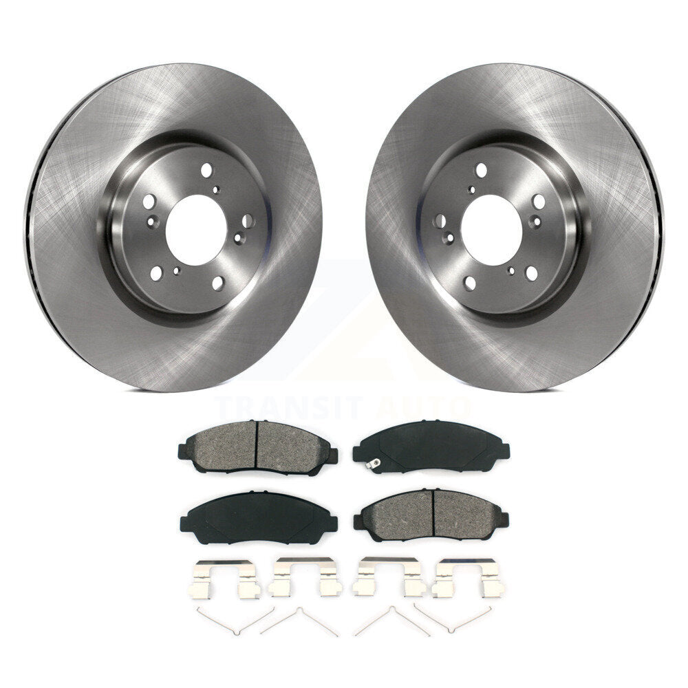 Disc Brake Rotor & Semi-Metallic Pad Front Kit For Honda Pilot Acura MDX RLX ZDX