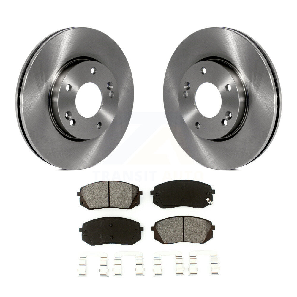 Disc Brake Rotors And Semi-Metallic Pads Front Kit For 2007-2009 Kia Rondo