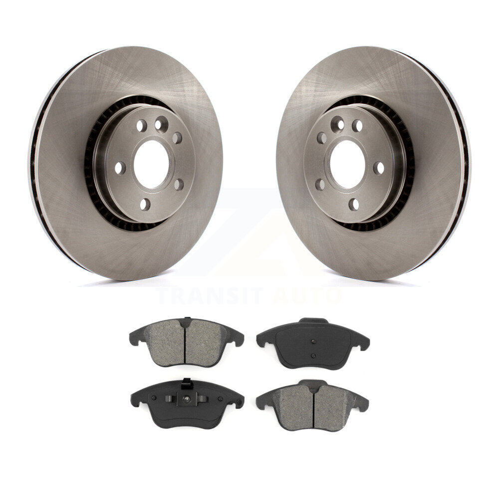 Disc Brake Rotors And Semi-Metallic Pads Front Kit For 2008-2015 Land Rover LR2