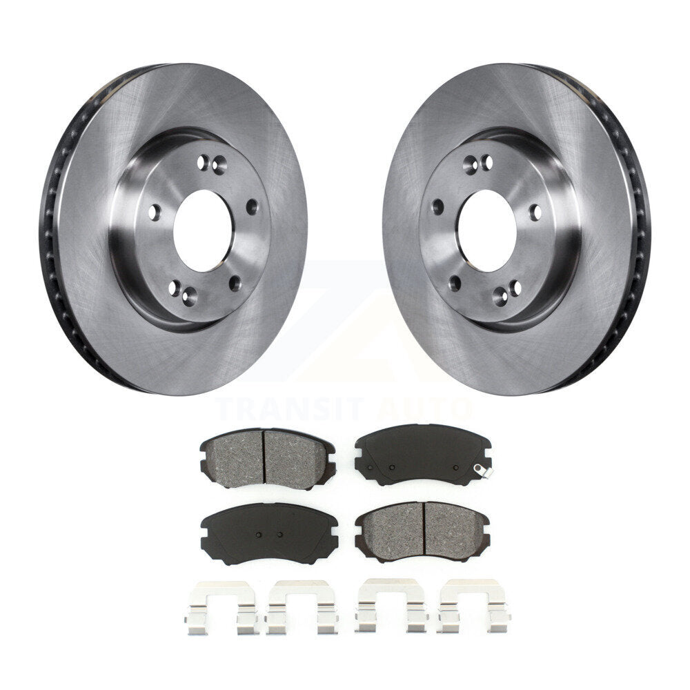Disc Brake Rotors And Semi-Metallic Pads Front Kit For 2010-2011 Kia Soul 2.0L