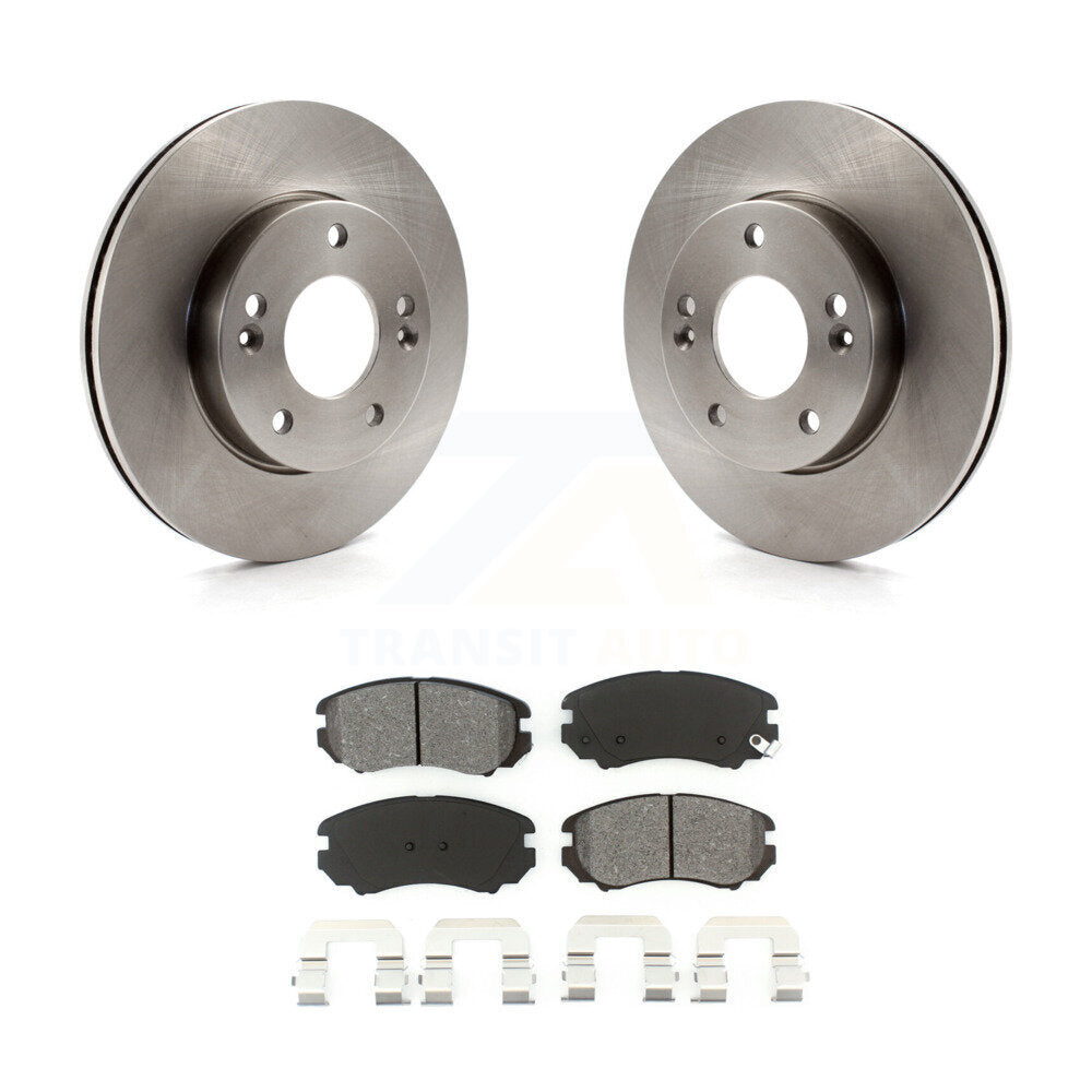 Disc Brake Rotors And Semi-Metallic Pads Front Kit For 2010-2011 Kia Soul 1.6L