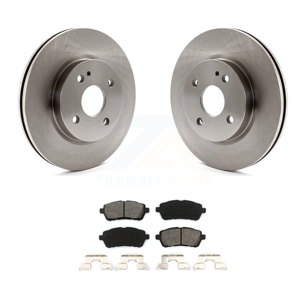 Disc Brake Rotors And Semi-Metallic Pads Front Kit For 2011-2014 Mazda 2