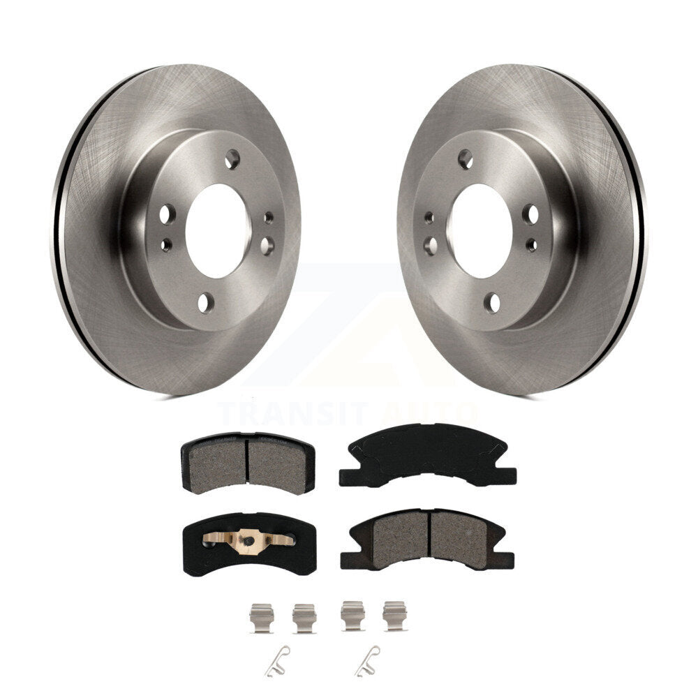 Disc Brake Rotor And Semi-Metallic Pad Front Kit For 2014-2015 Mitsubishi Mirage