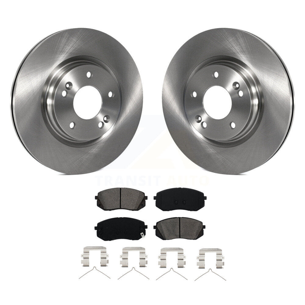 Brake Rotors Semi-Metallic Pad Front Kit For Hyundai Sonata Kona Electric Kia EV