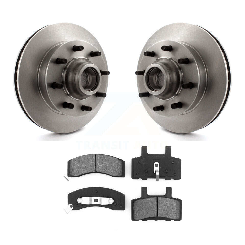 Brake Rotor Hub Semi-Metallic Pad Front Kit For Chevrolet GMC C2500 Express 3500