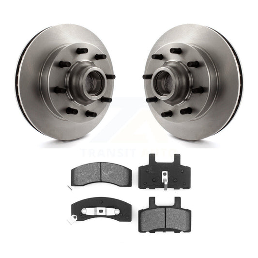 Brake Rotor Hub Semi-Metallic Pad Front Kit For Chevrolet GMC C2500 Express 3500