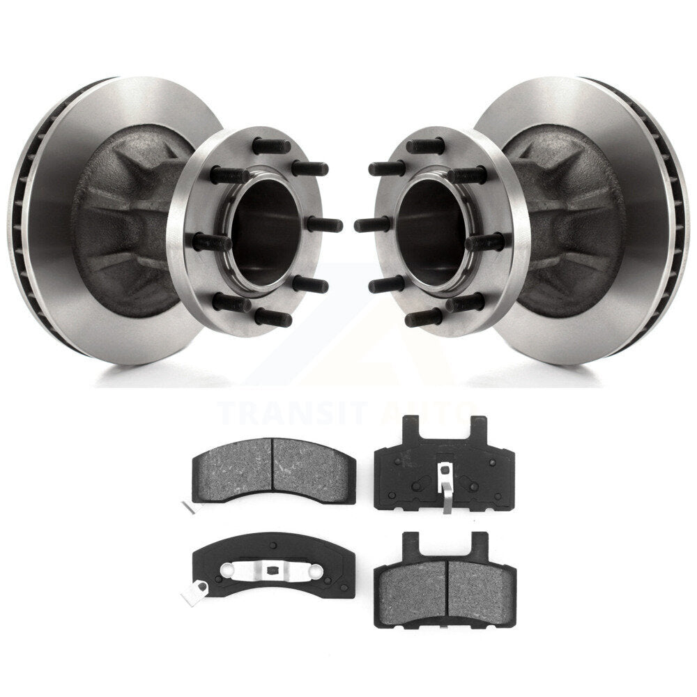 Brake Rotor Semi-Metallic Pad Front Kit For Chevrolet Express 3500 GMC C3500 C35