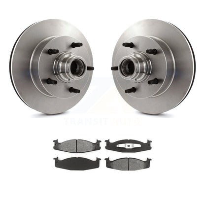 Disc Brake Rotors Hub Semi-Metallic Pad Front Kit For Ford F-150 E-150 Econoline