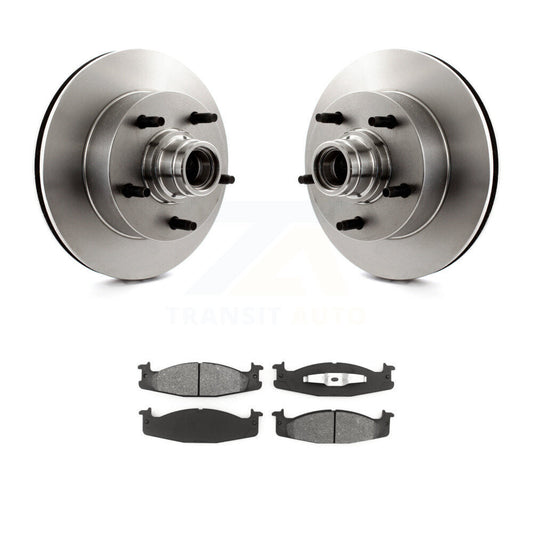 Disc Brake Rotor Semi-Metallic Pad Front Kit For Ford E-150 Econoline Club Wagon