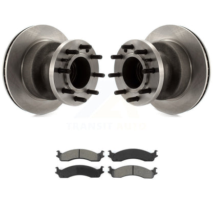Brake Rotor Semi-Metallic Pad Front Kit For Ford E-350 Super Duty Econoline Club