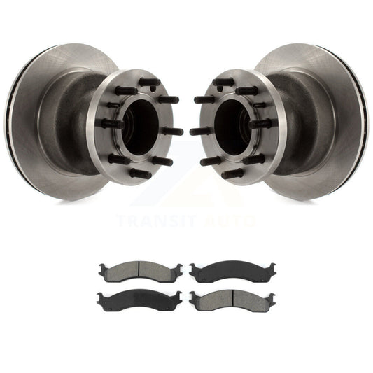 Brake Rotor Semi-Metallic Pad Front Kit For Ford E-350 Super Duty Econoline Club