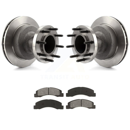 Disc Brake Rotors Hub And Semi-Metallic Pads Front Kit For Ford F-350 Super Duty