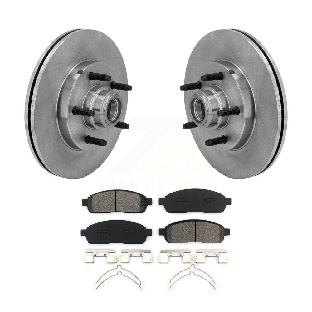 Brake Rotors Semi-Metallic Pad Front Kit For 04 Ford F-150 RWD With 5 Lug Wheels