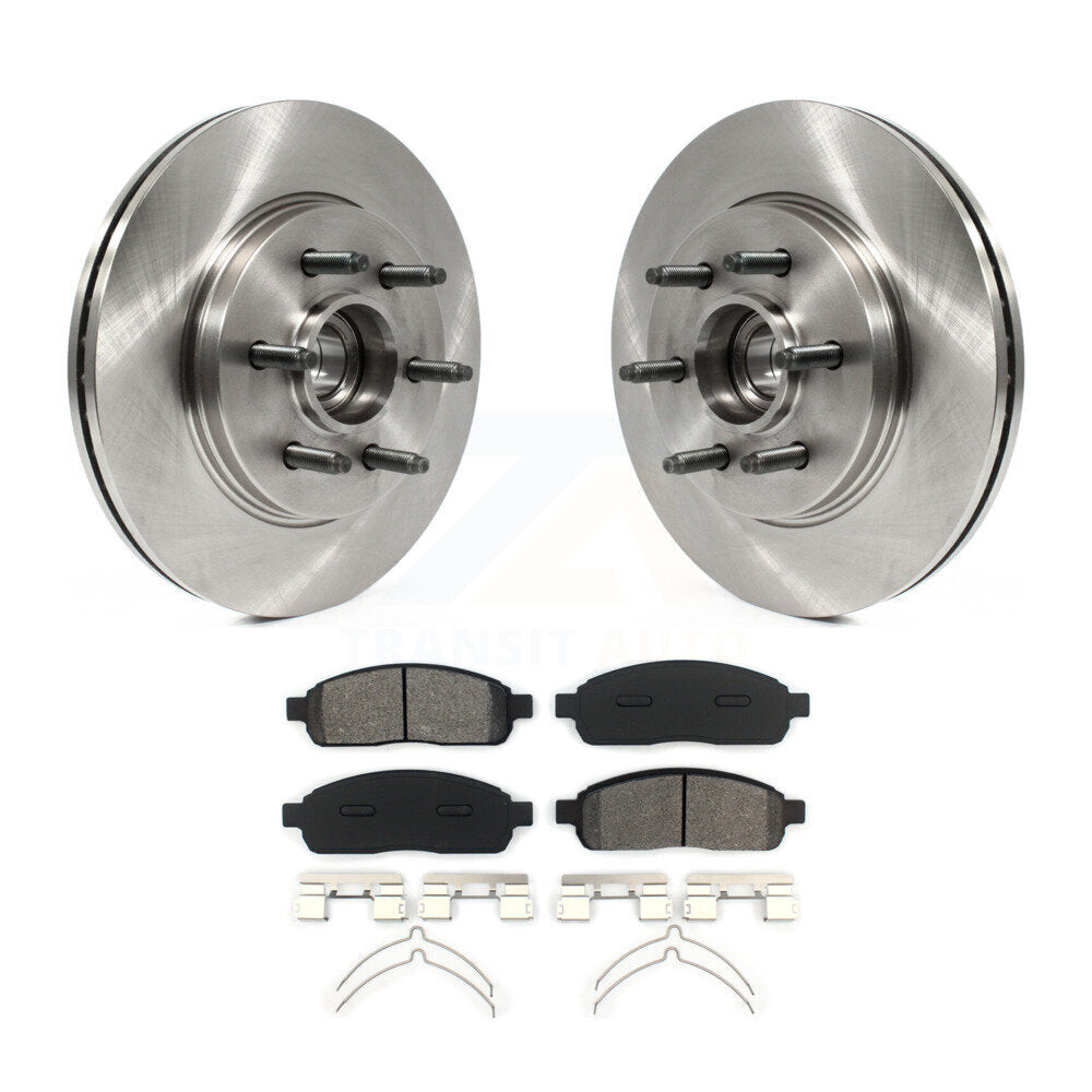 Disc Brake Rotors Semi-Metallic Pad Front Kit For Ford F-150 Lincoln Mark LT RWD