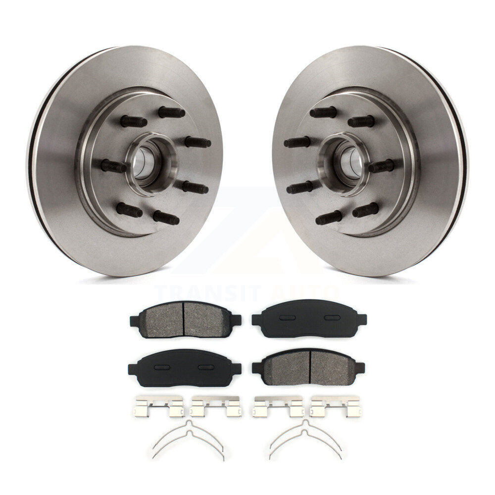 Disc Brake Rotors Semi-Metallic Pad Front Kit For Ford F-150 Lincoln Mark LT RWD