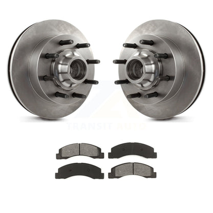 Disc Brake Rotor Hub Semi-Metallic Pad Front Kit For Ford F-350 Super Duty F-250