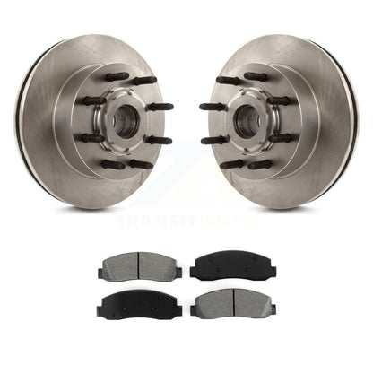 Disc Brake Rotor Semi-Metallic Pad Front Kit For Ford F-350 Super Duty F-250 RWD
