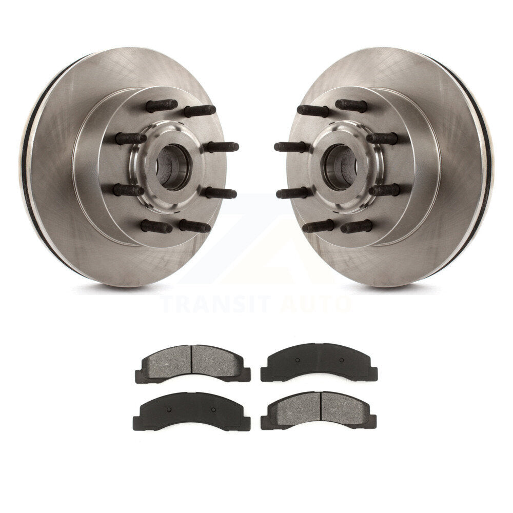 Disc Brake Rotor Hub And Semi-Metallic Pad Front Kit For 2005 Ford Excursion RWD