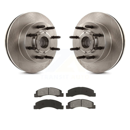 Disc Brake Rotor Hub And Semi-Metallic Pad Front Kit For 2005 Ford Excursion RWD